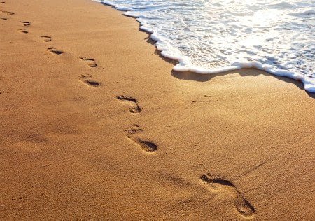 Footprints on Beach